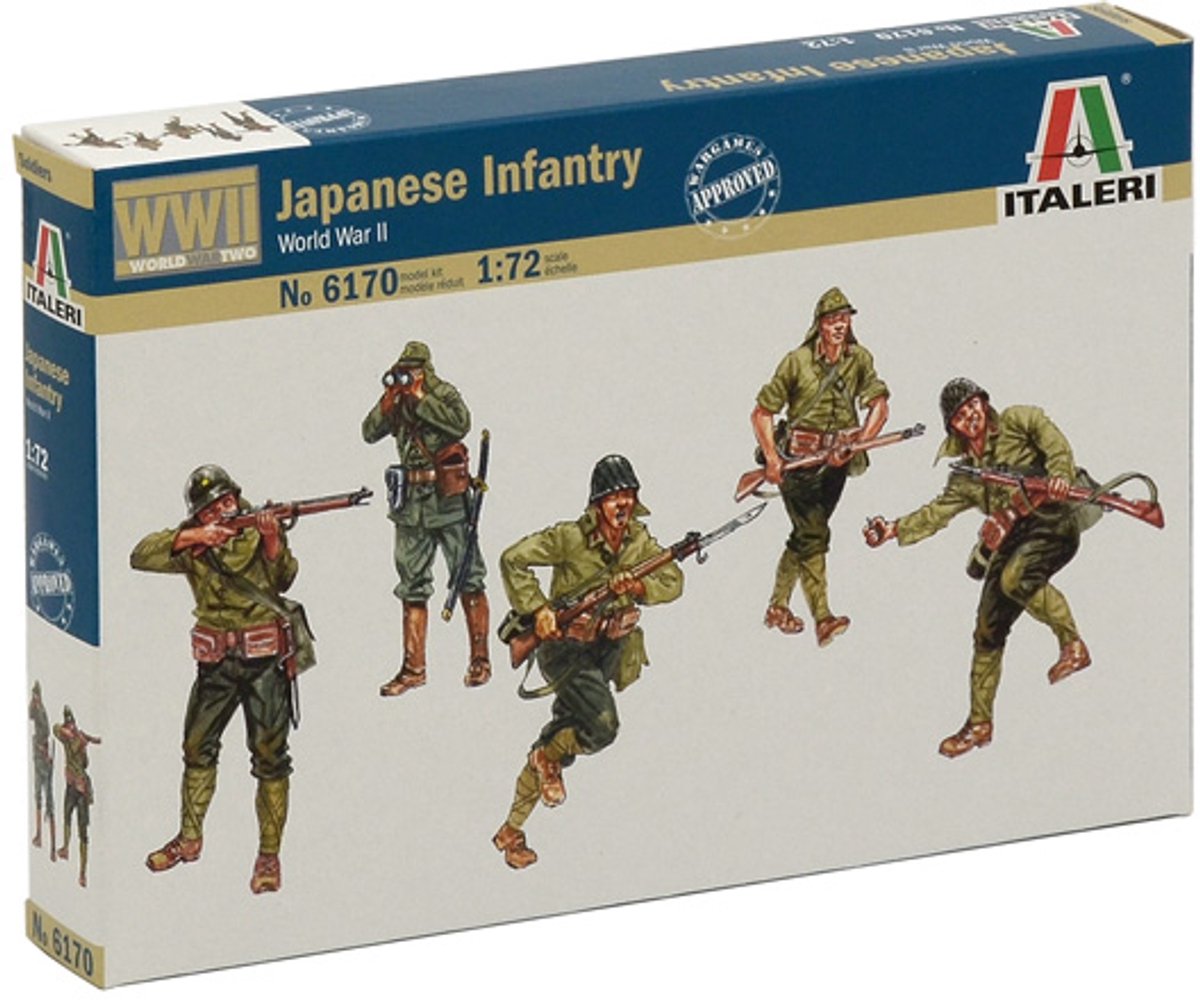 Diorama en kit Italeri - 6170 Infanterie japonaise - Soldats japonais Seconde Guerre mondiale - 50 figurines en plastique - 1:72 - modélisme