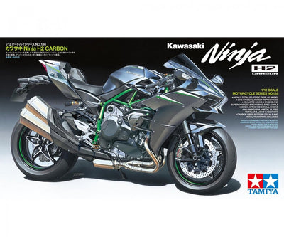 Tamiya modèle kit voiture - 14136 kawasaki ninja h2 carbone plastique - 1:12 - modélisme