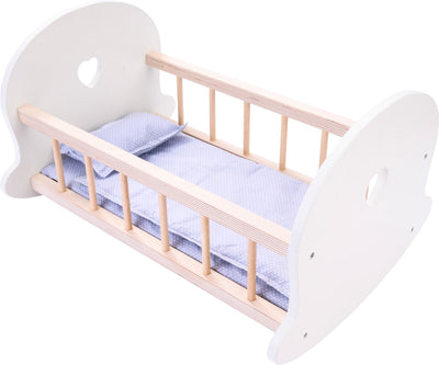 Berceau de swing de lit de poupée, blanc gris