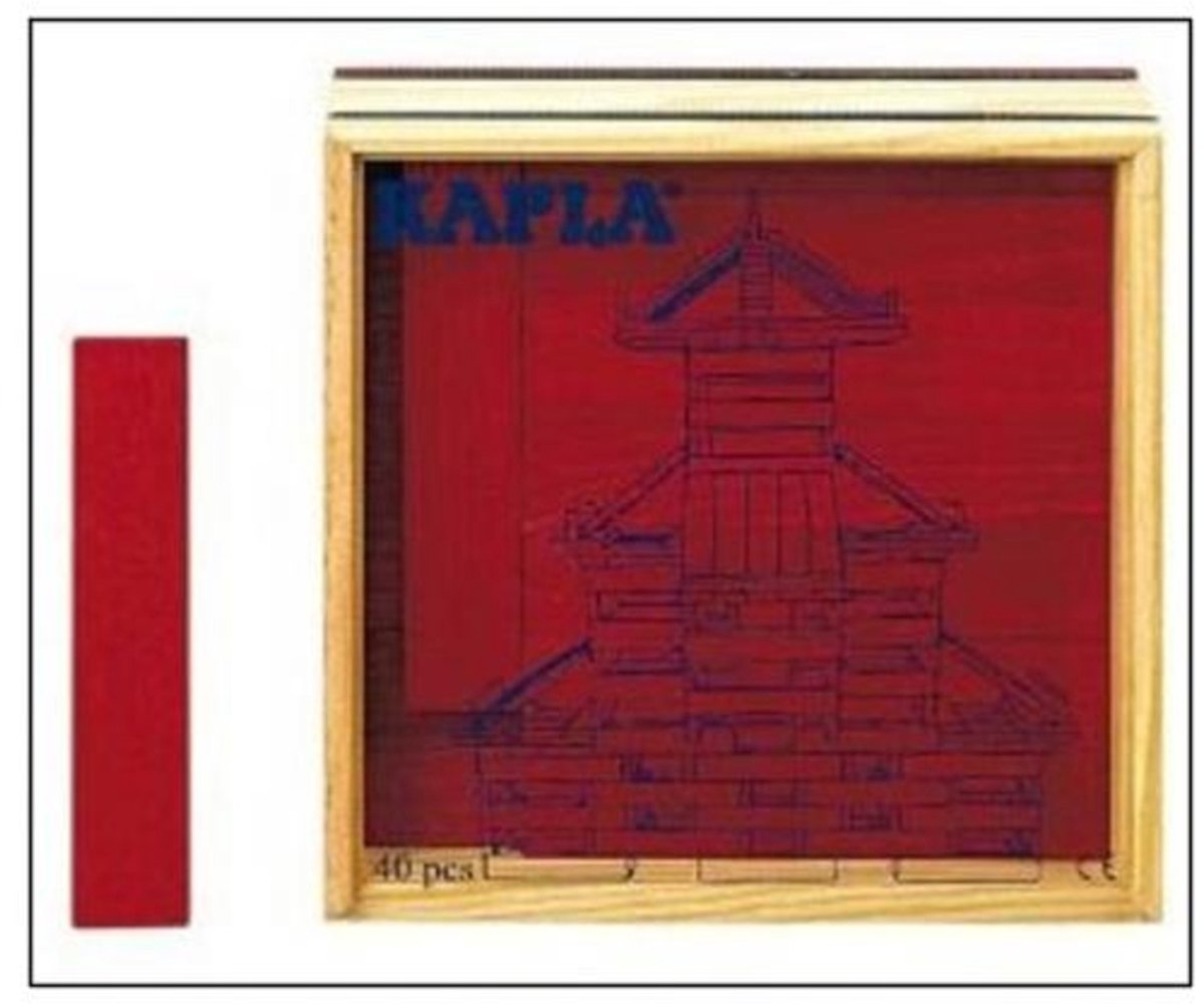 Kapla - couleur - jouets de construction - rouge - 40 planches