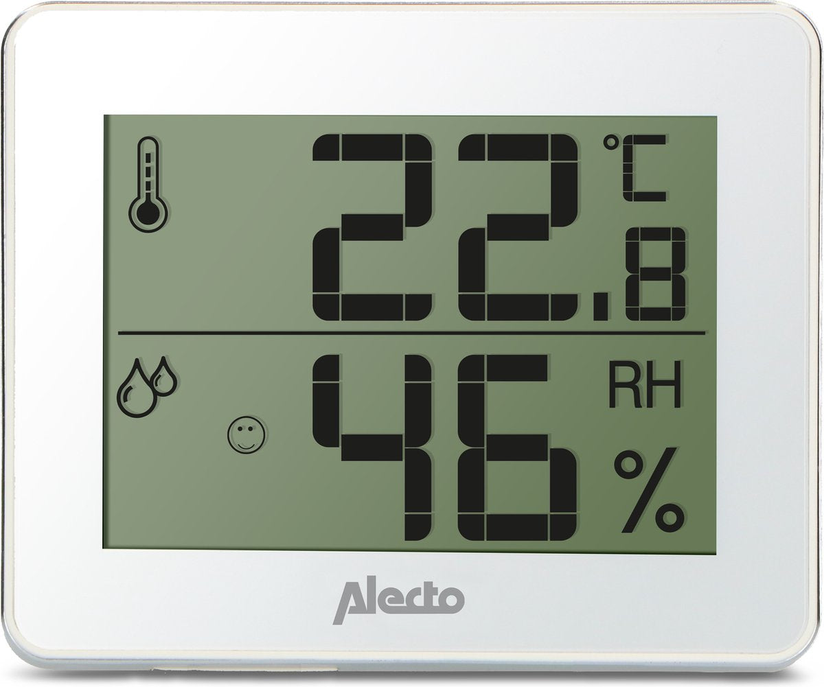 Alecto ws-55 - thermomètre hygromètre pour usage intérieur - blanc