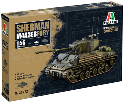 Italeri maquette avion - 25772 m4a3e8 char sherman fury seconde guerre mondiale plastique - 1:56 - modélisme