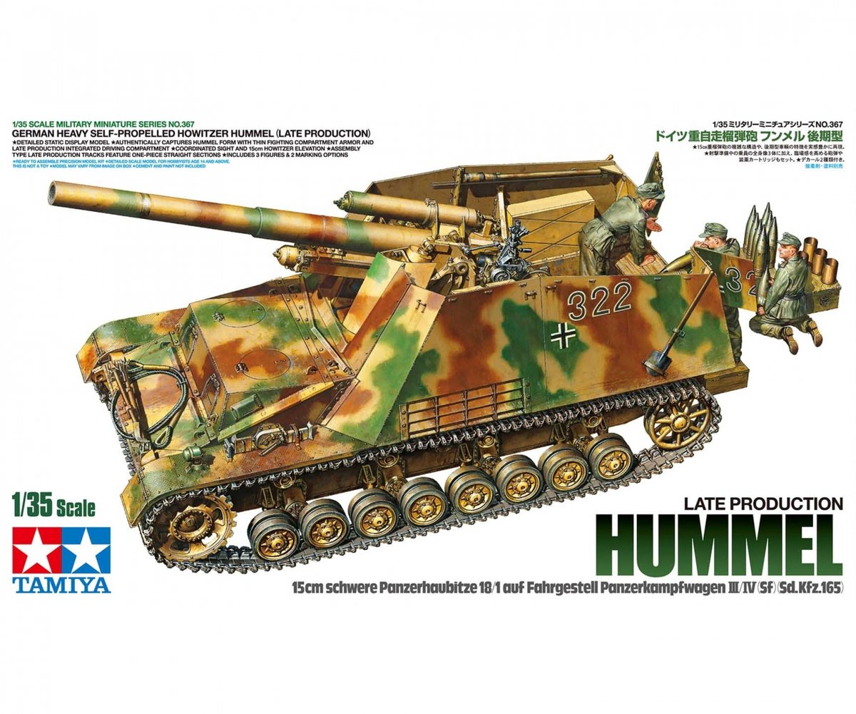 Tamiya maquette véhicule militaire - 35367 pz-haubitze hummel (production tardive) plastique - 1:35 - maquette