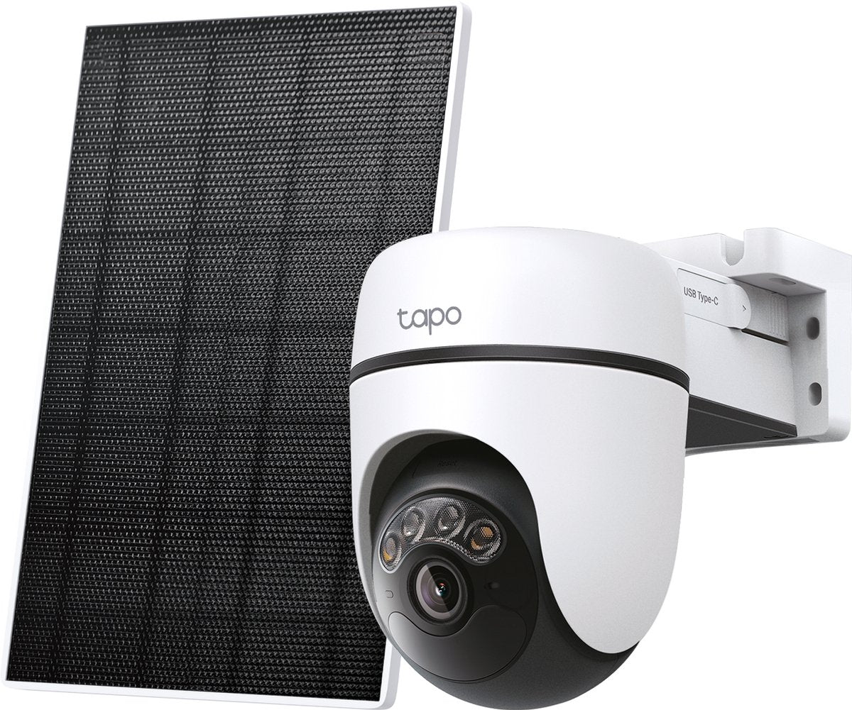 Kit de caméra de sécurité extérieure tp-link tapo c610 avec panneau solaire - 2k 3mp - ip65 - détection ai - caméra wifi