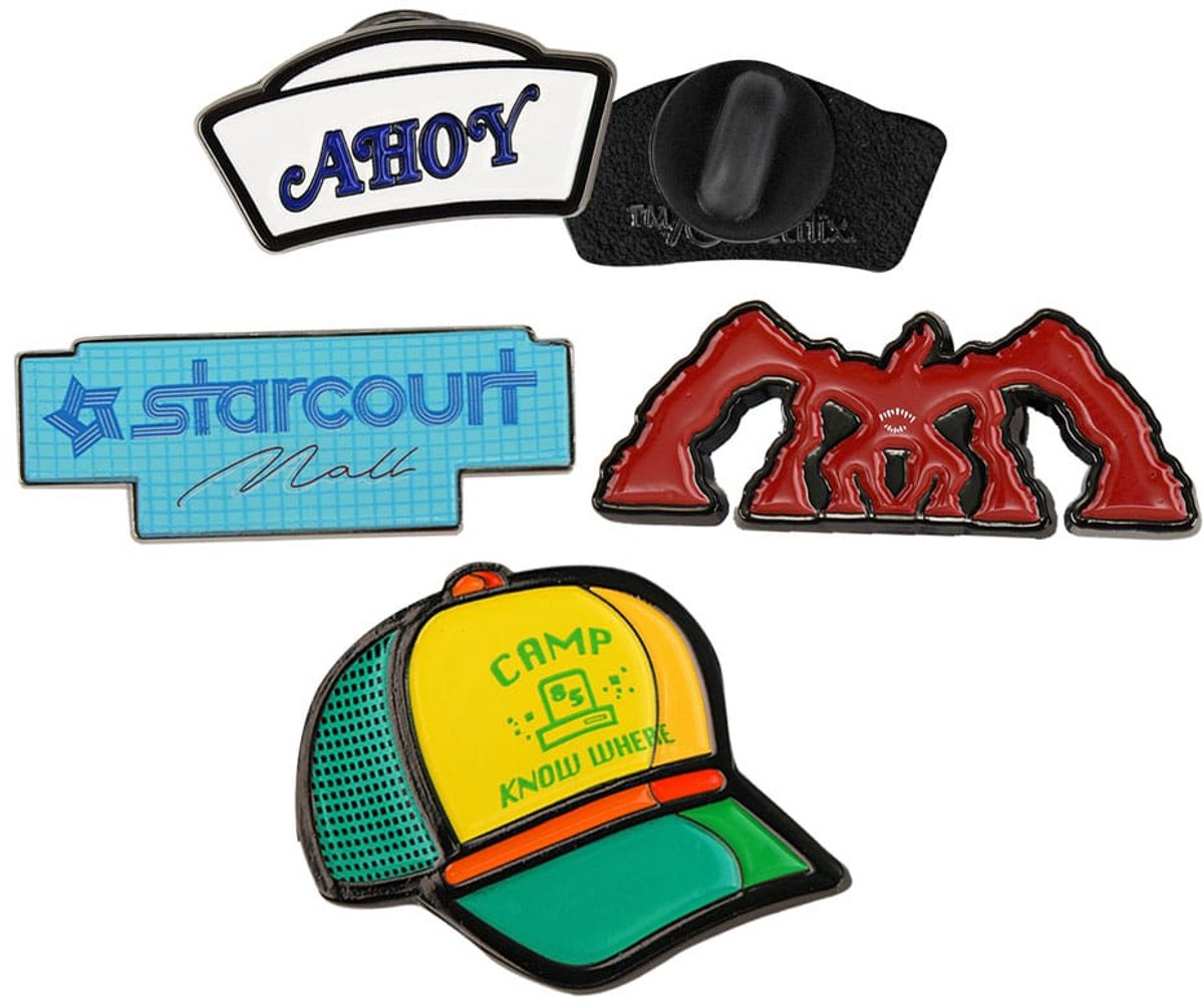 Épingles Cinereplicas Stranger Things - Pack de 4 badges sous licence officielle