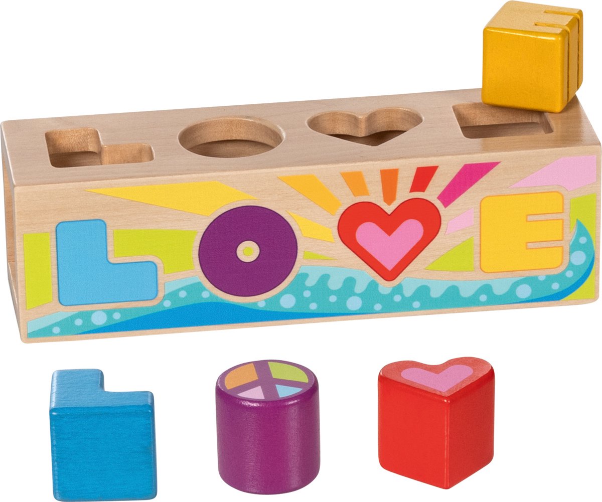 Goki boîte de tri en bois forme trieur amour - 5 pcs.