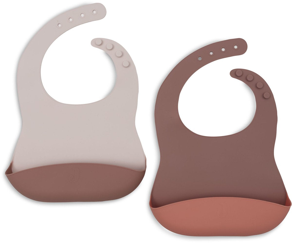 Bavoirs en silicone Jollein - 2 pièces - nuances blush