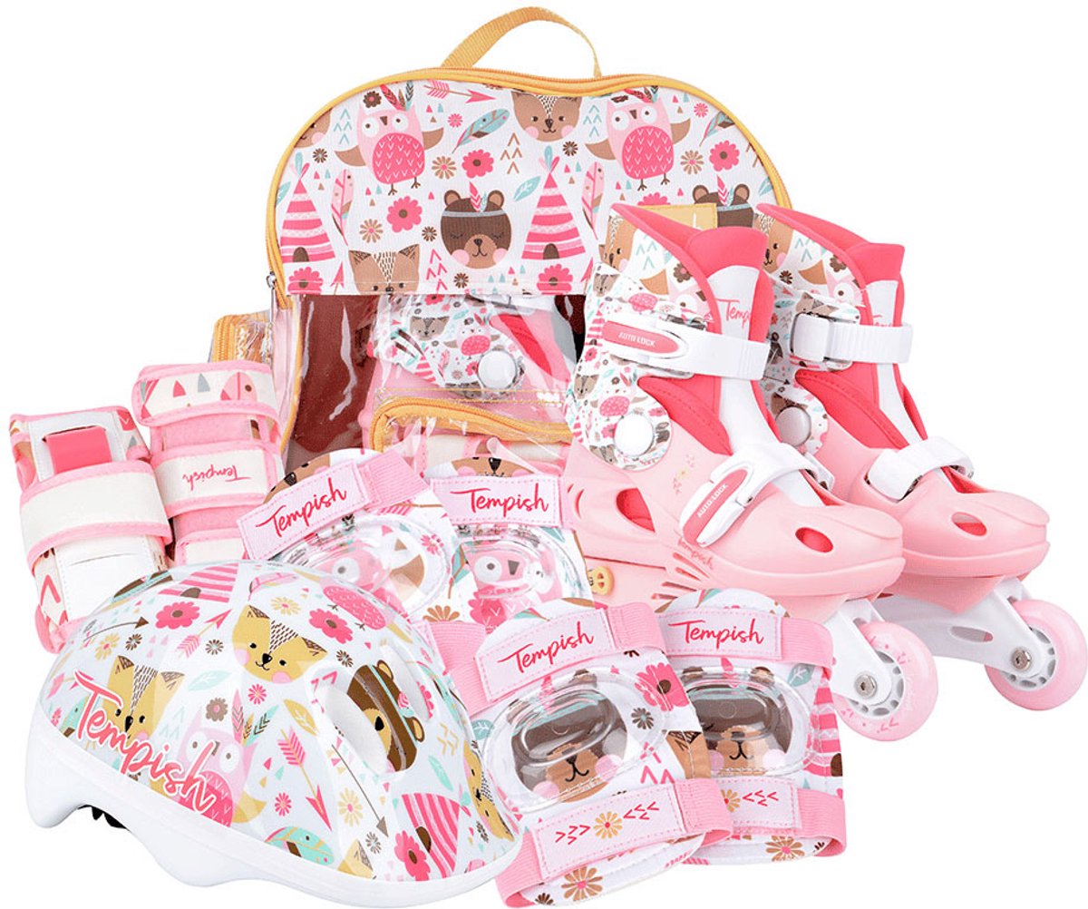 Tempish Baby Skate Set Wild Rollers en Ligne pour Enfants - Set de Rollers en Ligne - réglable - Taille 30-33