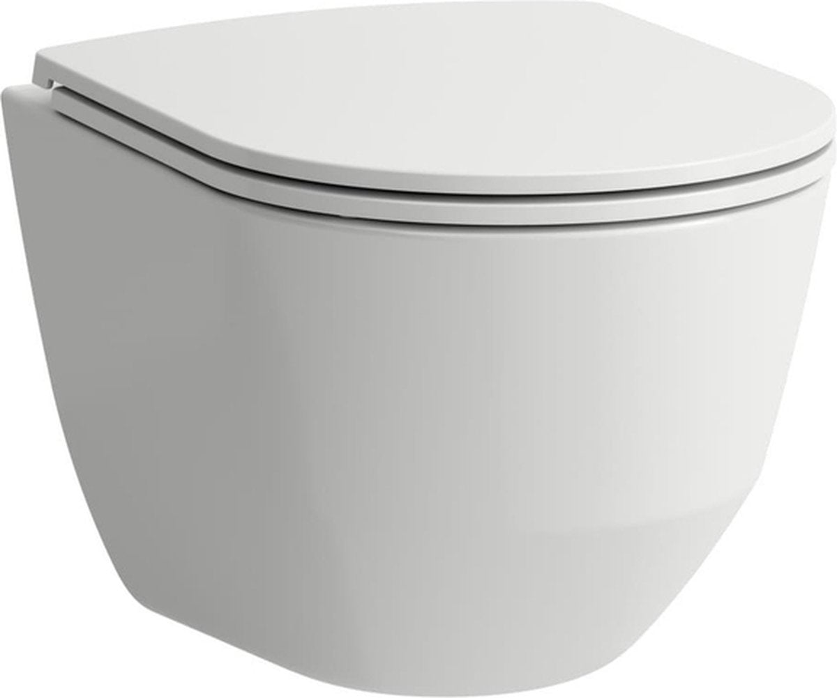 WC suspendu Laufen pro pack - 49x36x34,5cm - sans rebord - chasse profonde - siège fin - fermeture amortie - blanc brillant