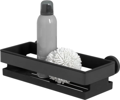 Tiger midi - support de douche - support de salle de bain - sans perçage - perçage ni collage - acier inoxydable - noir mat