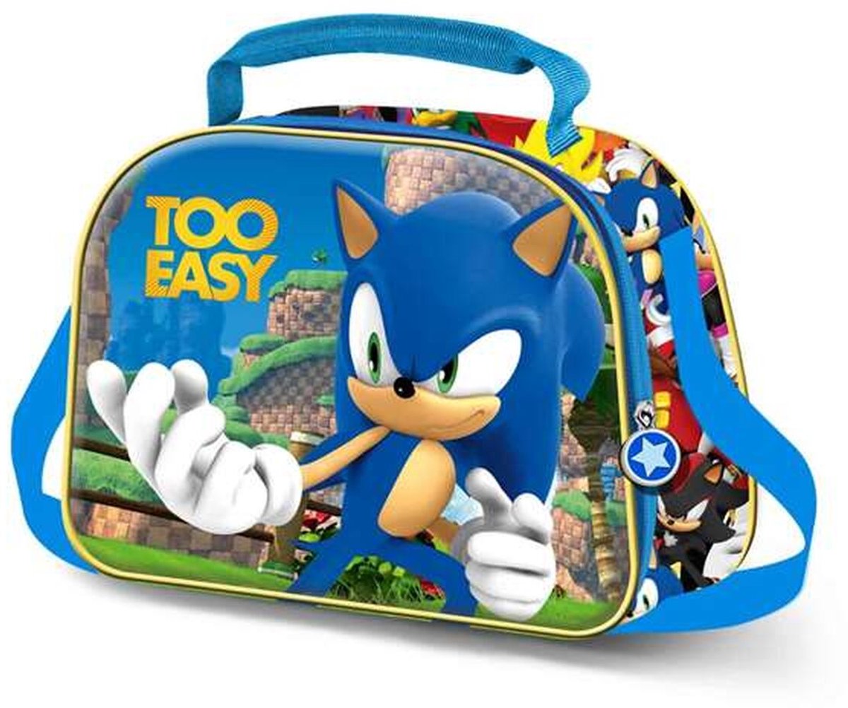 Karactermania - sonic - sac à lunch thermique 3D avec attache chariot - snack - bleu