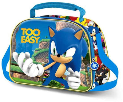 Karactermania - sonic - sac à lunch thermique 3D avec attache chariot - snack - bleu