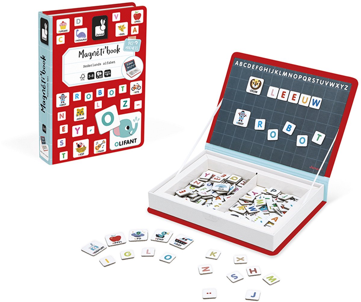 Janod - livre magnétique - alphabet néerlandais - coffret de jeu livre magnétique