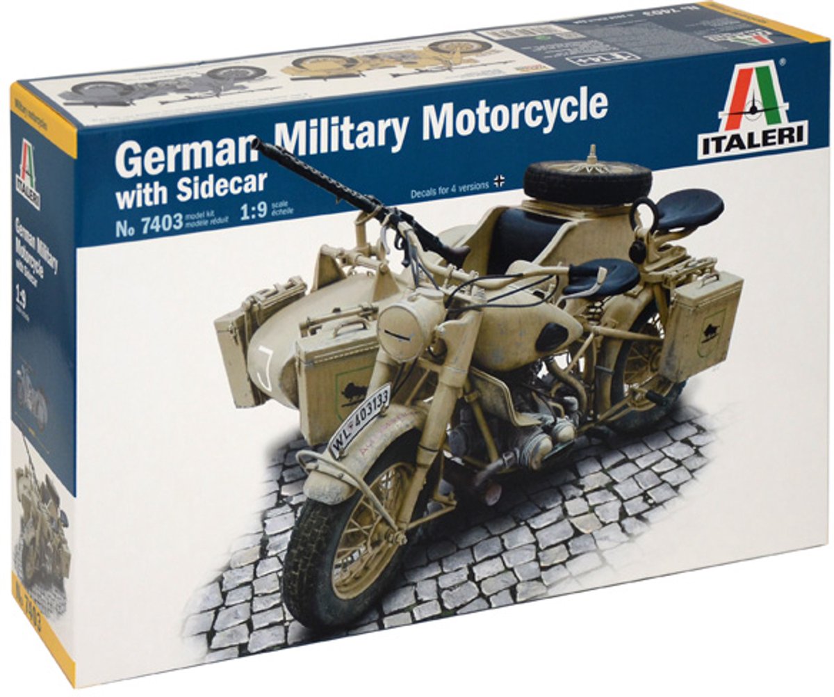 Italeri 7403 – moto militaire allemande avec side-car - 1:9