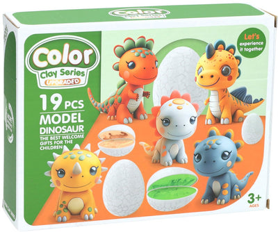 Ensemble d'argile Dino - 6 couleurs d'argile - 19 pcs.