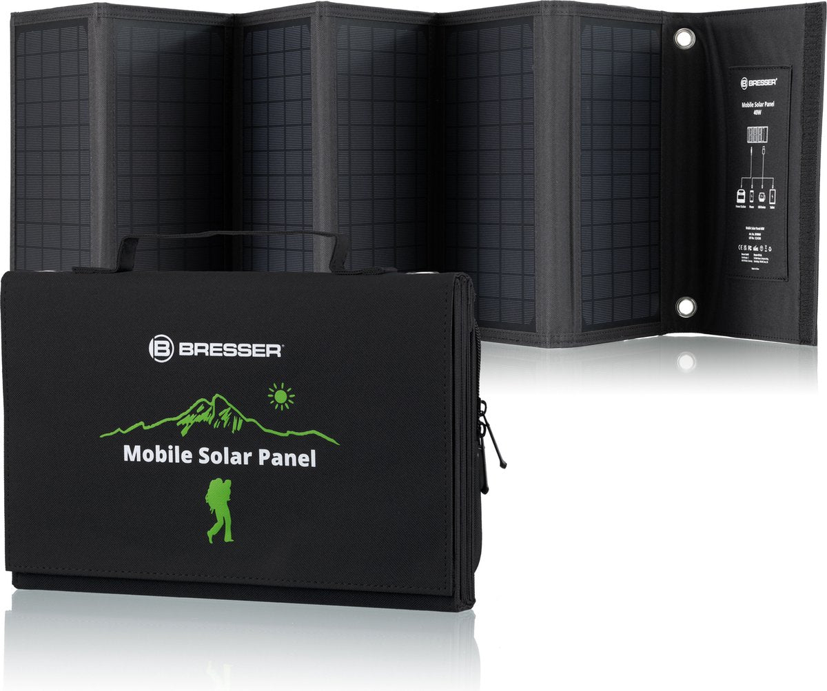 Panneau solaire mobile Bresser – 40w – pour tablettes smartphones, entre autres – 3x USB