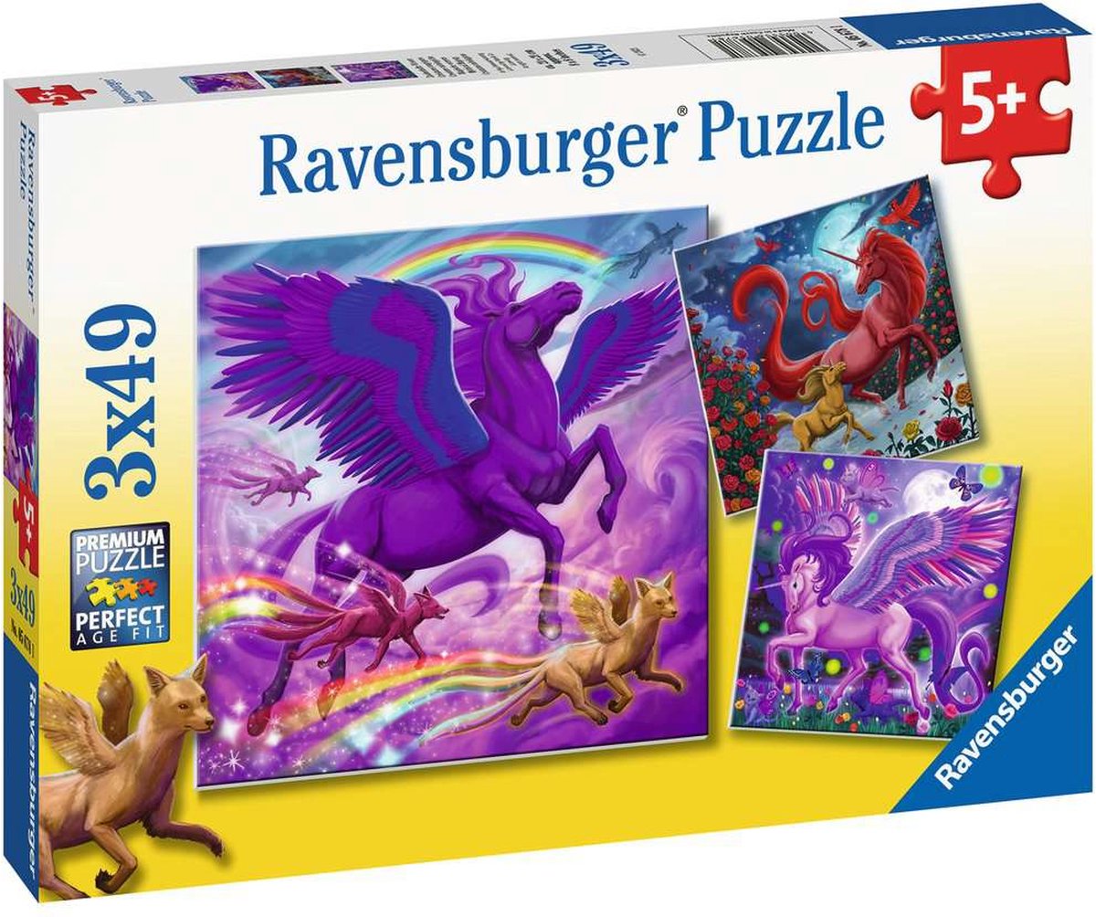 Ravensburger puzzle créatures magiques - puzzle - 3x49 pièces