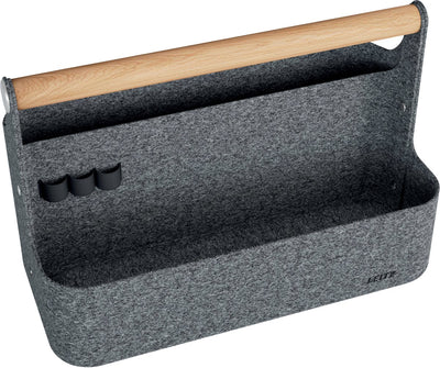 Organisateur de bureau portable Leitz | avec poignée | feutre | gris