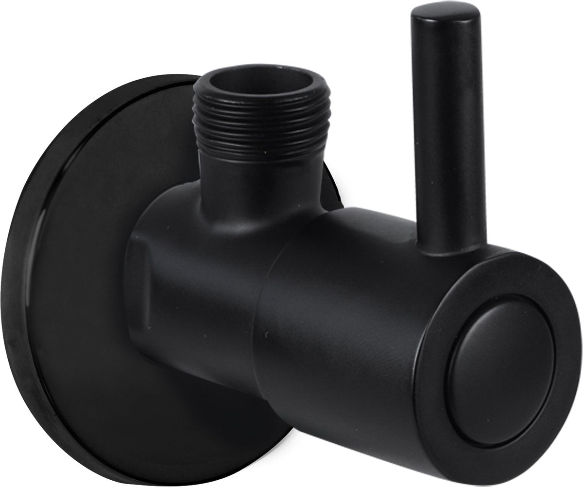 Robinet d'angle Differnz noir mat - avec rosace - mitigeur de WC