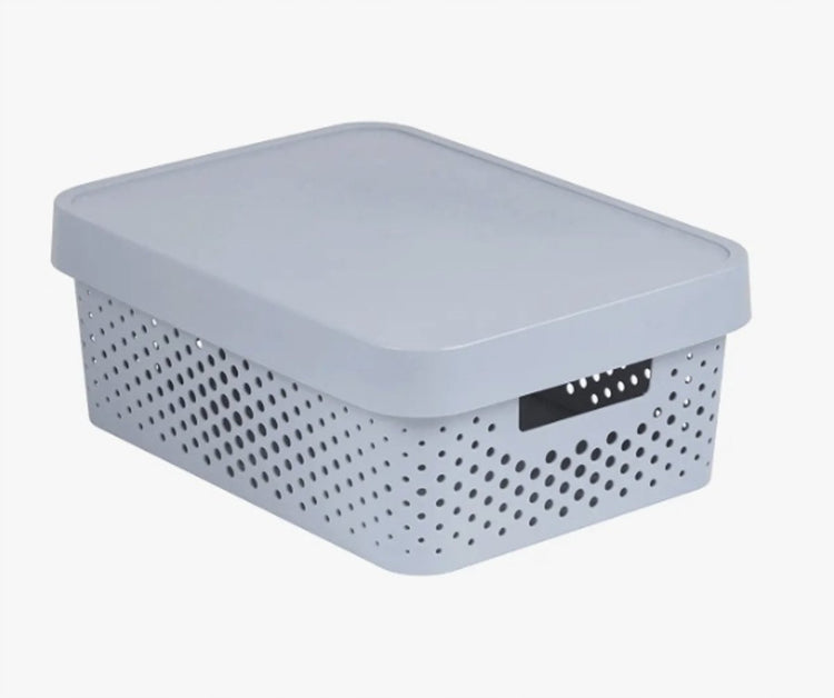 Keter Curver Infinity Series - boîte de rangement - 11l - azur - gris - avec couvercle