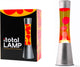 Lampe à lave I-total - lampe à lave - lampe d'ambiance - 40x11 cm - verre aluminium - 30w - jaune avec lave rouge - gris argenté - xl2349