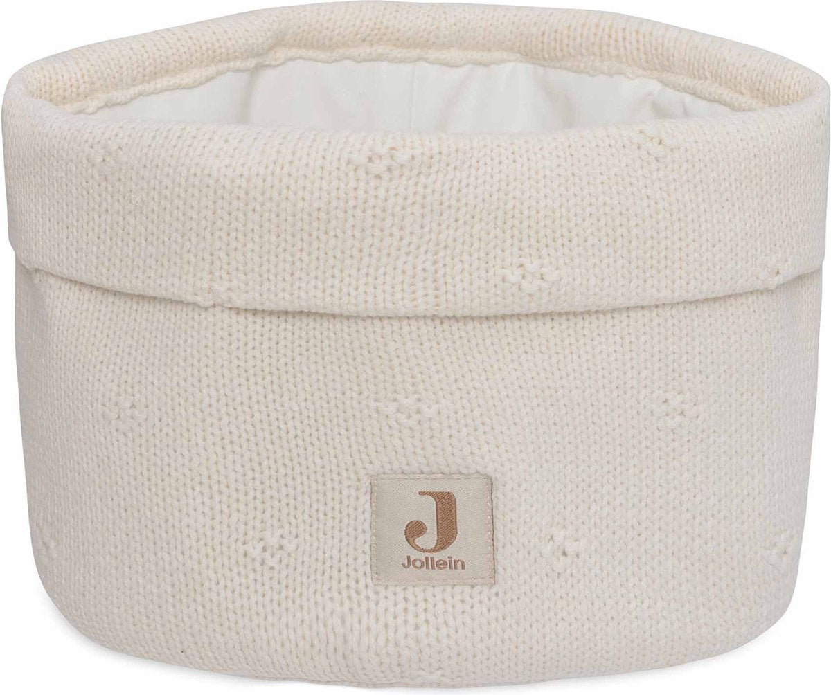 Jollein - panier à langer - panier à langer pour chambre bébé - 14x18cm - panier de rangement - tricot douillet ivoire