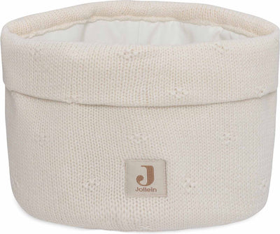 Jollein - panier à langer - panier à langer pour chambre bébé - 14x18cm - panier de rangement - tricot douillet ivoire