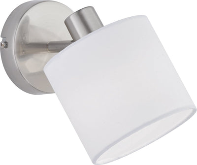 Rl live your light reality tommy - spot en saillie - nickel mat - excl. 1x E14 - abat-jour blanc