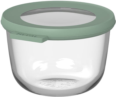 Récipient alimentaire en verre Mepal rond cirqula - 500 ml - récipients alimentaires en verre - résistant à la chaleur jusqu'à 550 °c. sans couvercle - contenants de préparation de repas - sauge nordique