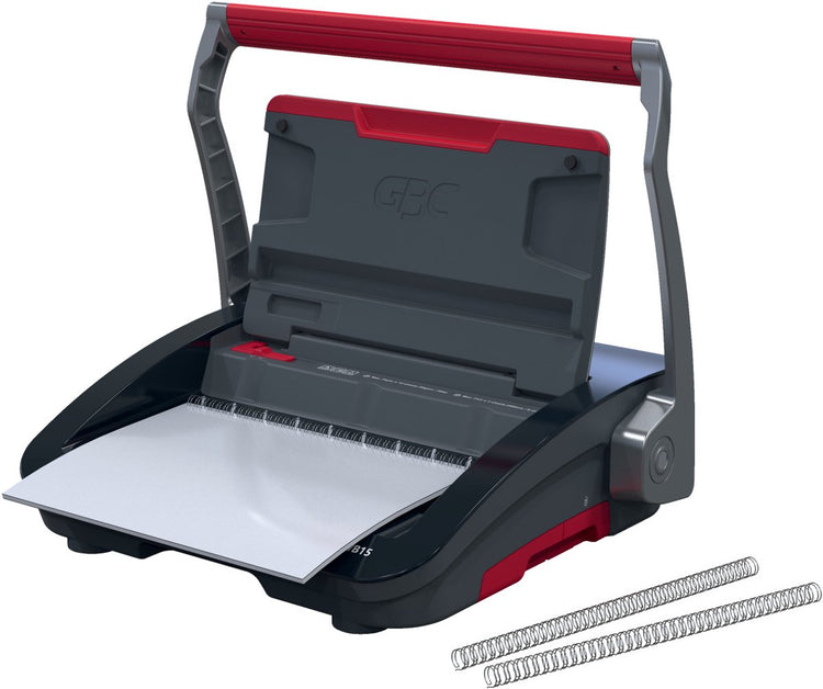 Relieuse manuelle Gbc wirebind® wb15 - reliure spirale - 125 feuilles - noir rouge