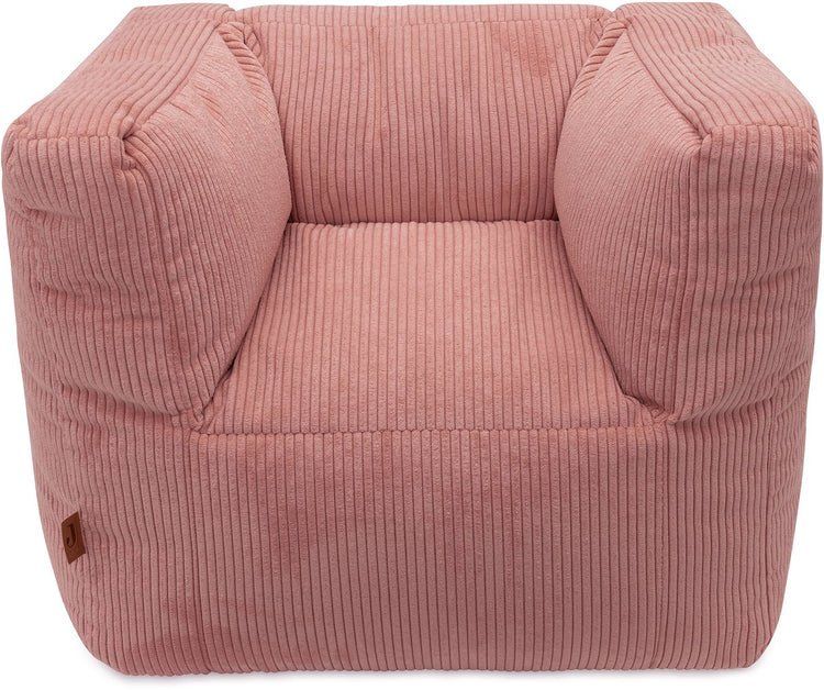 Jollein - fauteuil enfant - velours côtelé - rose sauvage - pouf enfant - 1 à 4 ans