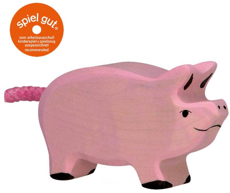 Ferme Holztiger - porcelet - 7x2x4cm - figurine en bois - fait main
