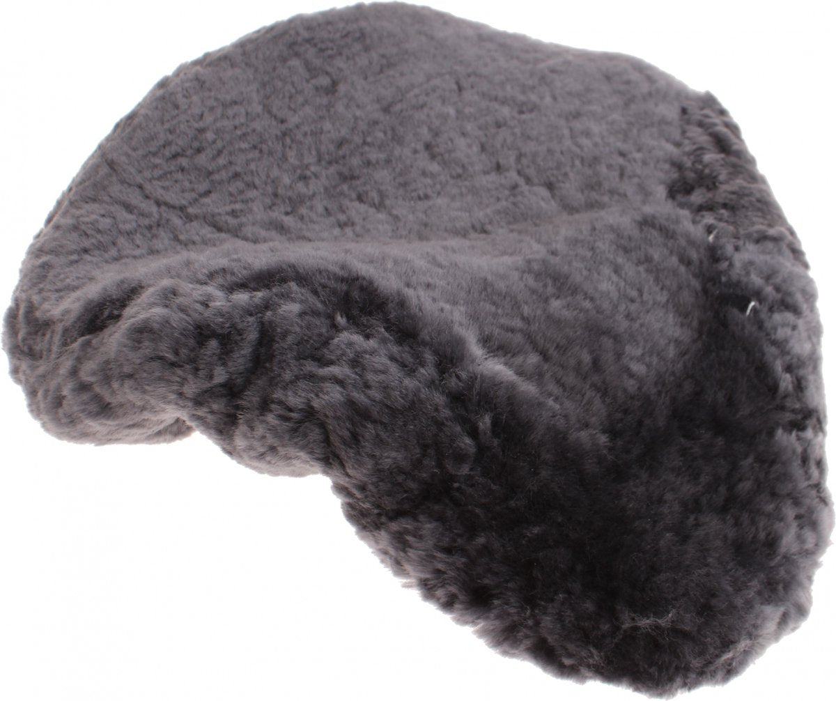 Couvre-selle couverte de mouton gris 28 cm