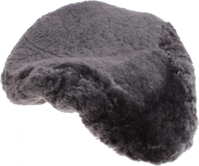 Couvre-selle couverte de mouton gris 28 cm