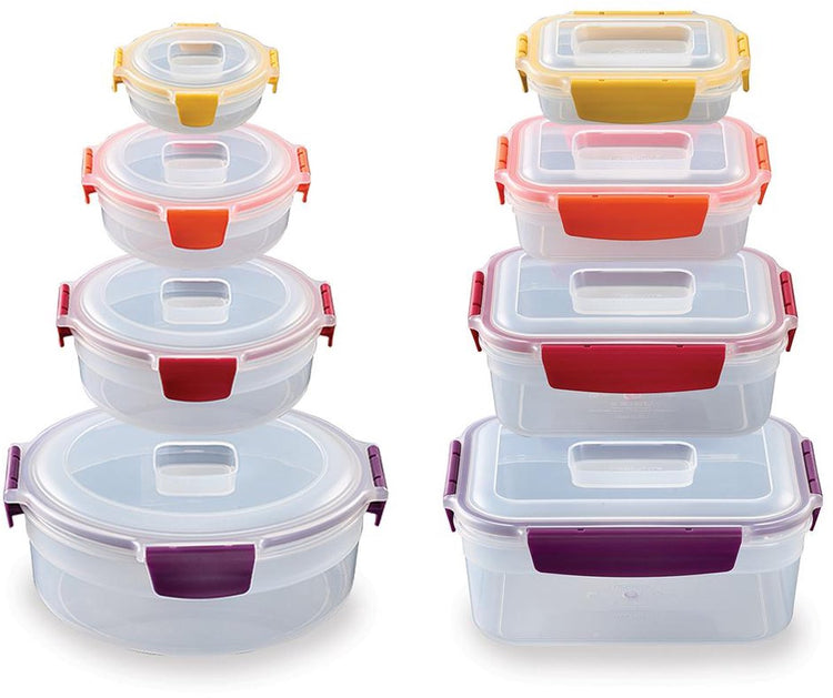 Joseph Joseph Nest Lock Ensemble de 8 contenants pour aliments frais, rond et carré