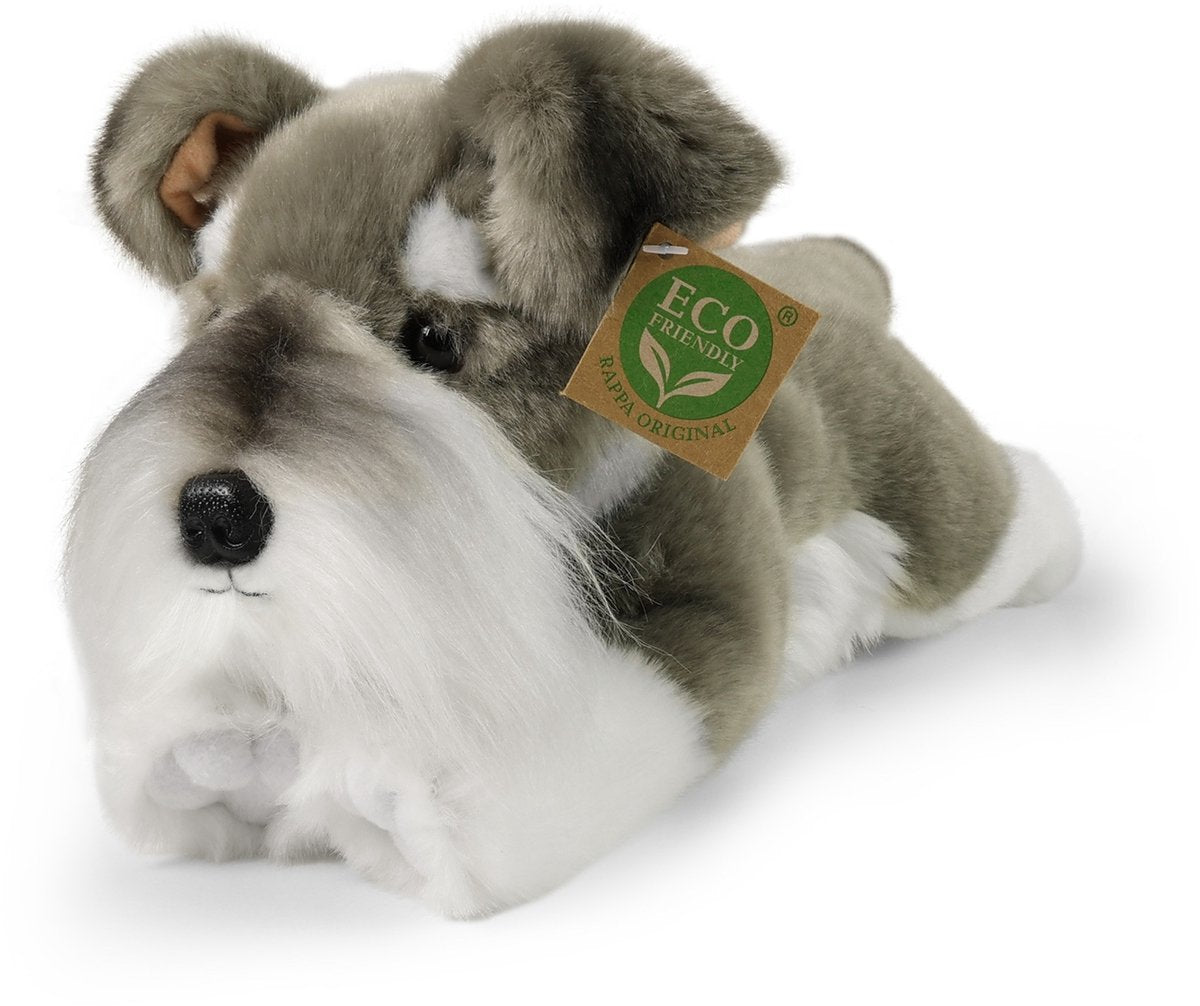 Série écologique Rappa - peluche chien en peluche - schnauzer - 28 cm - gris