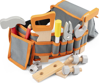 Woet nouveaux jouets classiques - ceinture à outils - orange - 16 pièces