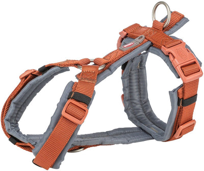 Trixie Dog Harness Premium Draw Rust Brown Graphite Grey