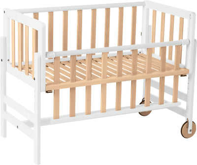 Cododo Geuther, lit à rallonge, berceau - à roulettes - 45x90 cm - lit bébé jusqu'à 9 kg - bois de hêtre massif - blanc écologique