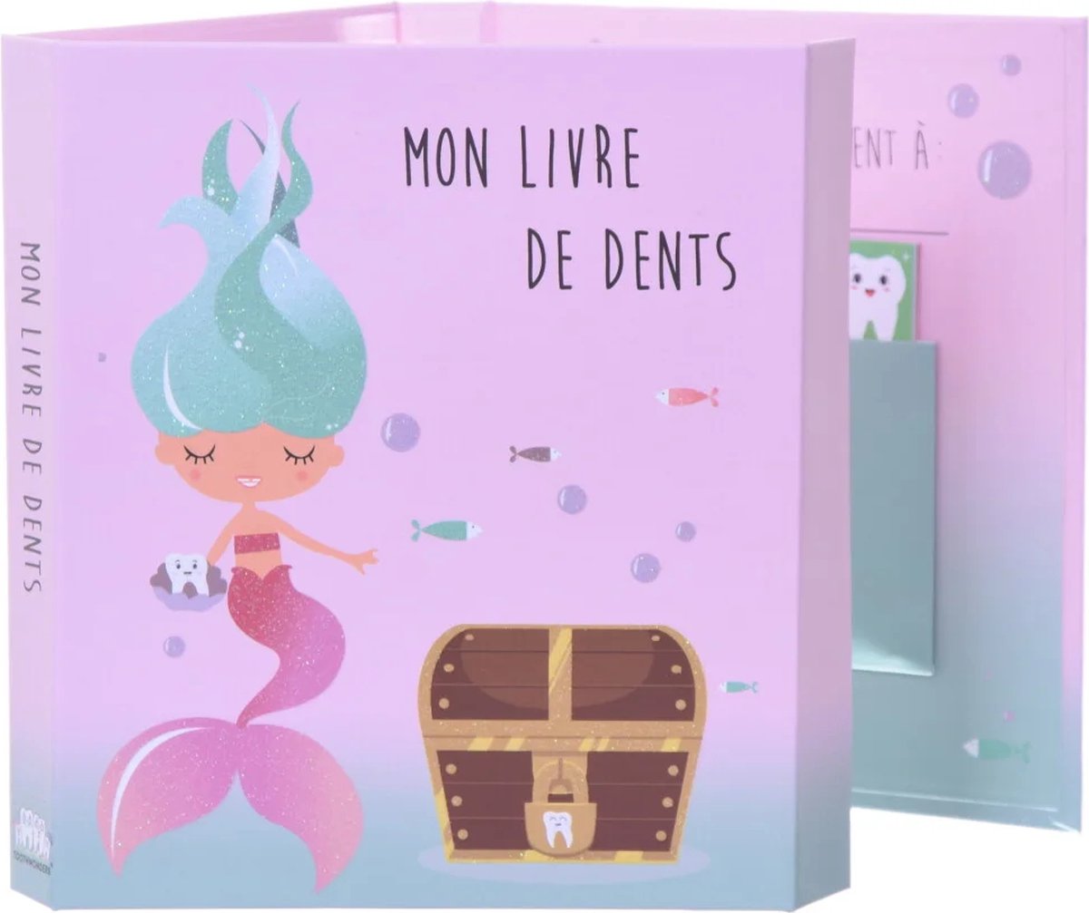 Toothwonders - la sirène - livre de collection de dents avec fermeture magnétique