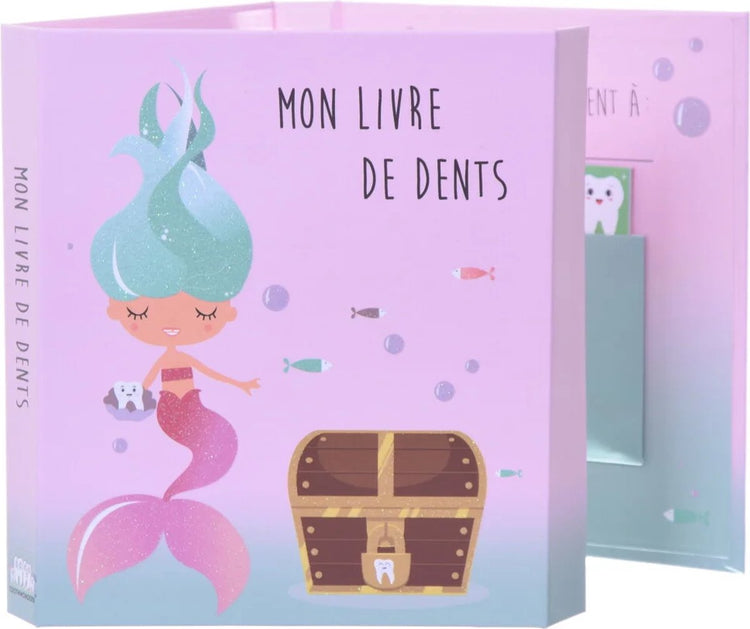 Toothwonders - la sirène - livre de collection de dents avec fermeture magnétique