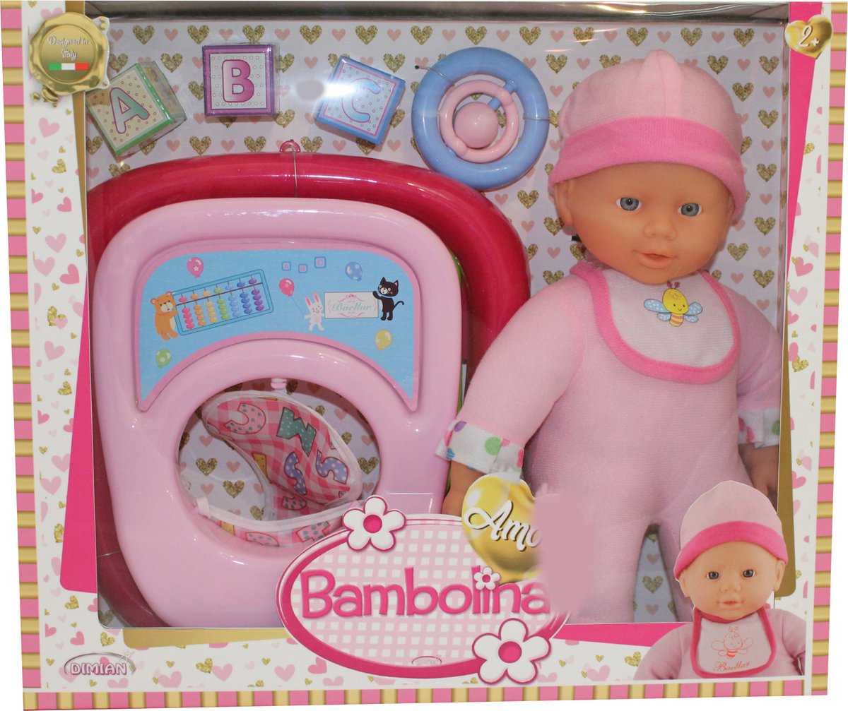 Poupée Dimian avec trotteur et acc - amore - 30 cm.
