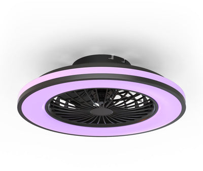 Ventilateur de plafond Calex avec éclairage LED - télécommande avec minuteries - lumière RGB blanc froid à chaud - ø 49cm
