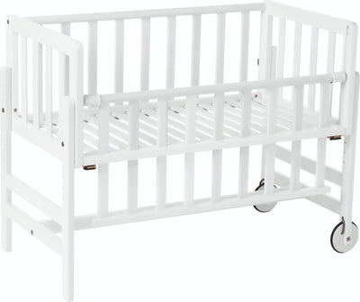 Geuther betty cododo, lit d'appoint, berceau - à roulettes - 45x90 cm - lit bébé jusqu'à 9 kg - bois de hêtre massif - blanc