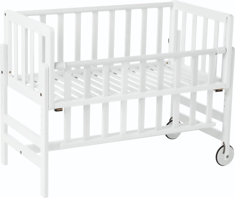 Geuther betty cododo, lit d'appoint, berceau - à roulettes - 45x90 cm - lit bébé jusqu'à 9 kg - bois de hêtre massif - blanc