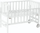 Geuther betty cododo, lit d'appoint, berceau - à roulettes - 45x90 cm - lit bébé jusqu'à 9 kg - bois de hêtre massif - blanc