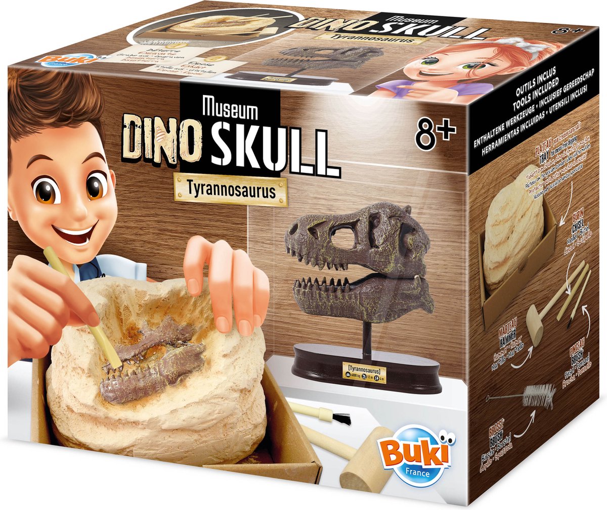 Buki france buki - ensemble d'excavation de crâne de dinosaure - t-rex
