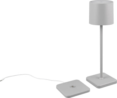 Rl vis ta lumière réalité fernandez - lampe de table - gris pastel mat - incl. 1x CMS 1,5w - incl. station de recharge - rechargeable - sans fil - éclairage extérieur - ip54