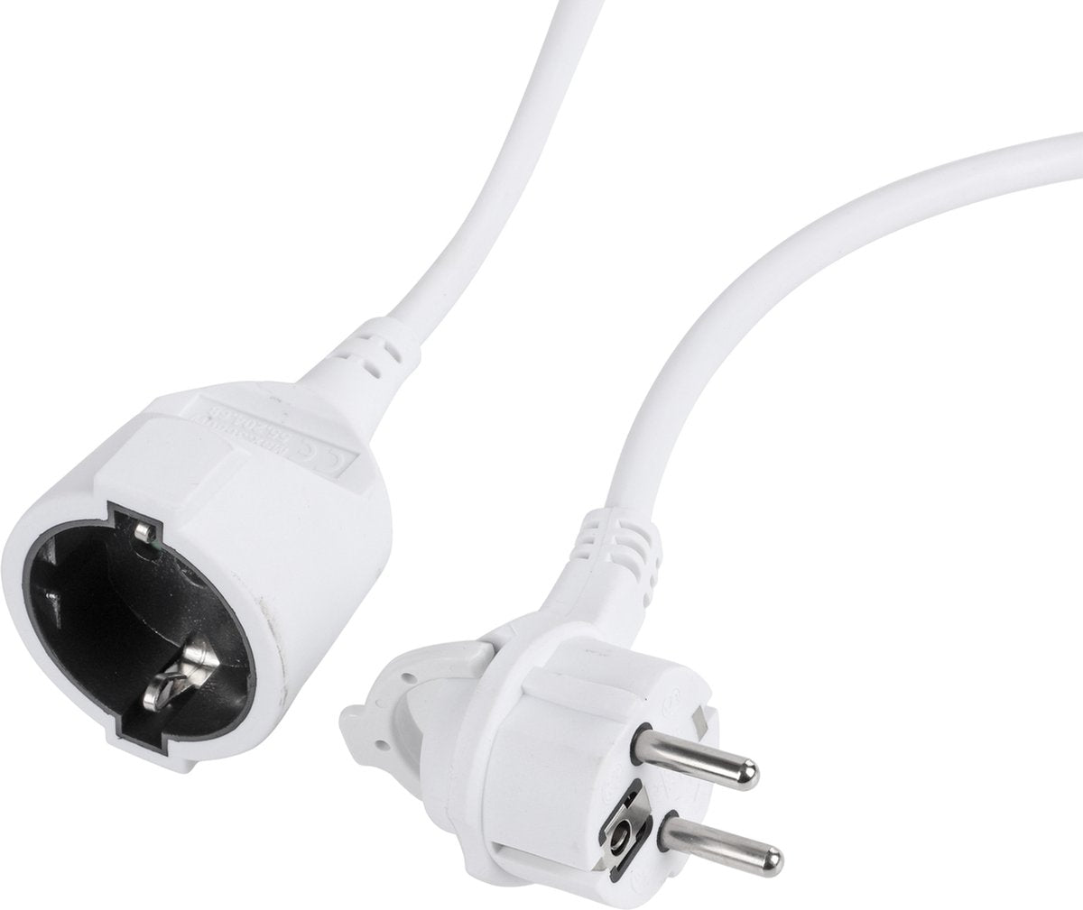 Rallonge Q-link avec fiche plate - prise h05vv-f avec connexion terre - 3 x 1,5 mmâ² - blanche - 5 mètres