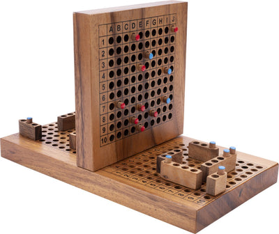 Navire de combat Longfield – jeu de stratégie en bois – jeu de plateau de bataille navale – jeu classique de bataille navale – jeu de réflexion tactique – 2 joueurs – cœur d'ange